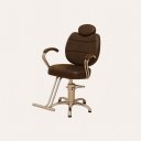 Ver imagem 1 de Cadeira Fixa Hidráulica de Salão de Beleza - Cabeleireiro e Barbearia - Marrom Escuro