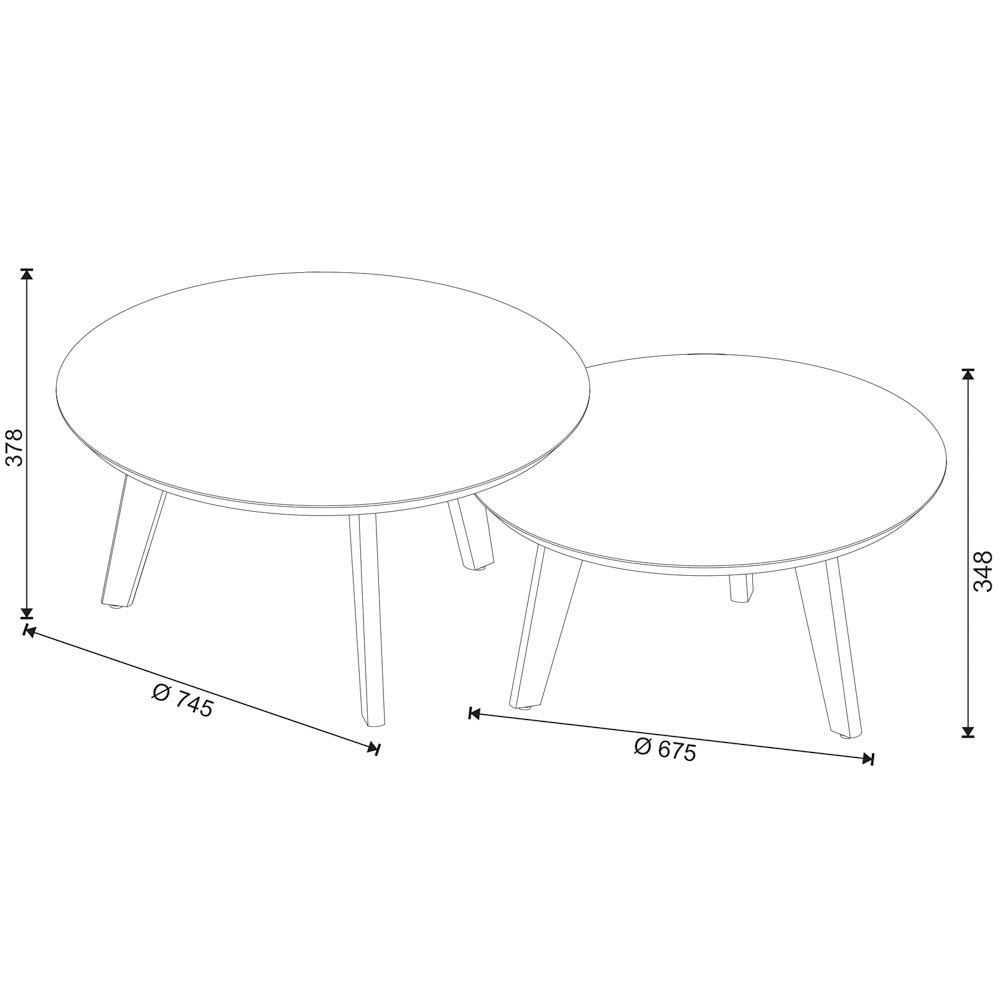 Conjunto de Mesa Classic Centro Redonda - Off White Imcal - 2