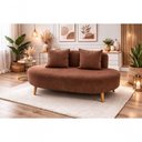 Ver imagem 1 de Sofá Feijão 2 Lugares 115cm Marrom Suede do Lar Móveis