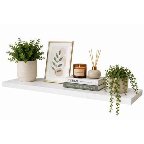 Prateleira MDF Branco 90 cm X 45 cm Texturizada Eví Decor