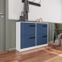 Ver imagem 1 de Sapateira Lisboa com 4 Gavetas 110x92cm Azul/Branco 250690