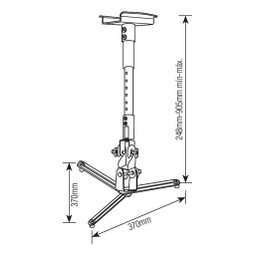 Suporte de Projetor para Teto Parede Preto 360 Graus Sbrp756 Brasforma - 3