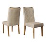 Conjunto Mesa de Jantar Lucy Carvalho/Creme com 6 Cadeiras Sara Suede Nude - 4