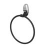 Toalheiro Porta Toalha para Banheiro Linha Delicato Cor Preto e Cromado Durín - 1
