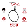 Toalheiro Porta Toalha para Banheiro Linha Delicato Cor Preto e Cromado Durín - 2
