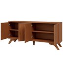 Ver imagem 4 de Buffet Aparador Retrô 4 Portas Lisa 100% MDF 180cm Marrom Pinhão