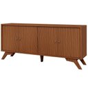 Ver imagem 5 de Buffet Aparador Retrô 4 Portas Lisa 100% MDF 180cm Marrom Pinhão
