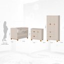 Ver imagem 3 de Quarto de Bebê Completo Berço 2 em 1, Cômoda e Guarda Roupa MDF Apolo Reller Areia Fosco