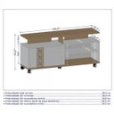 Ver imagem 4 de Rack para TV até 52 Polegadas 136cm 5 Rodízios Topázio Branco