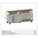 Ver imagem 4 de Rack com Impressão Ripada para TV até 52 Polegadas 136cm 5 Rodízios Topázio Branco