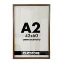 Ver imagem 1 de Moldura A2 Com Acetato 42x60 Quadros Poster Foto Quarto Sala Casa Parede Certificados Madeira Fundo 