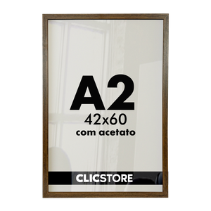 Moldura A2 Com Acetato 42x60 Quadros Poster Foto Quarto Sala Casa Parede Certificados Madeira Fundo 