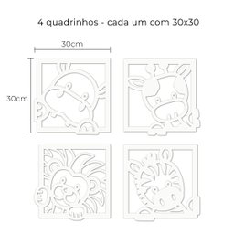 Quadro Decorativos Aplique Infantil Bichinhos Safari Baby - 6