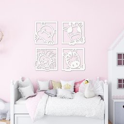 Quadro Decorativos Aplique Infantil Bichinhos Safari Baby - 5