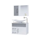 Ver imagem 3 de Gabinete Banheiro Turin 50 Cm Armário com Espelheira e Cuba:rovere