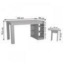 Ver imagem 4 de Conjunto Mesa com Nichos e 4 Bancos Branco