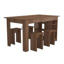 Ver imagem 2 de Conjunto Mesa com Nichos e 4 Bancos Marrom/Montana