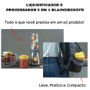 Ver imagem 2 de Liquidificador Com Processador de Alimentos Portátil Base Inox e 2 Copos BlackDecker 110/127v