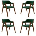 Ver imagem 1 de Kit 4 Cadeiras Sala de Jantar e Jogos Carteados Madeira Maciça Poker Veludo Verde/imbuia G42 - Gran