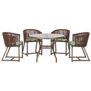Ver imagem 1 de Mesa com 4 Cadeiras e Noronha Estofado 5 Trama Original Marrom