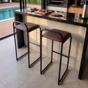 Ver imagem 1 de Kit 2 Cadeiras Altas Bistrô Gourmet Bancada Pizzaria Varanda Mavie:Marrom