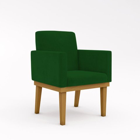 Cadeira Escritório Recepção Poltrona Reforçada Decorativa Cor:verde