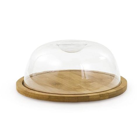 Queijeira de Bambu 19 X 8 Cm com Tampa Transparente Mimo
