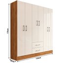 Ver imagem 3 de Guarda-Roupa Essence 6 Portas 2 Gavetas - Cinamomo/Off White Yescasa