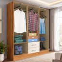 Ver imagem 4 de Guarda-Roupa Essence 6 Portas 2 Gavetas - Cinamomo/Off White Yescasa