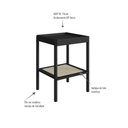 Ver imagem 3 de Mesa Lateral Quadrada c/ Prateleira 43cm Palhinha Pé Madeira Oslo Artesano | Nero - Nero/Preto