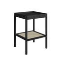 Ver imagem 2 de Mesa Lateral Quadrada c/ Prateleira 43cm Palhinha Pé Madeira Oslo Artesano | Nero - Nero/Preto