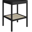 Ver imagem 4 de Mesa Lateral Quadrada c/ Prateleira 43cm Palhinha Pé Madeira Oslo Artesano | Nero - Nero/Preto