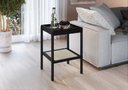 Ver imagem 1 de Mesa Lateral Quadrada c/ Prateleira 43cm Palhinha Pé Madeira Oslo Artesano | Nero - Nero/Preto