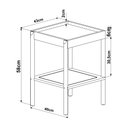 Ver imagem 5 de Mesa Lateral Quadrada c/ Prateleira 43cm Palhinha Pé Madeira Oslo Artesano | Nero - Nero/Preto