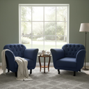 Ver imagem 2 de Kit 2 Poltronas Decorativa Dália Veludo Azul Marinho