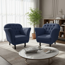 Ver imagem 1 de Kit 2 Poltronas Decorativa Dália Veludo Azul Marinho