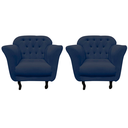 Ver imagem 3 de Kit 2 Poltronas Decorativa Dália Veludo Azul Marinho