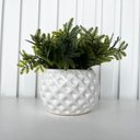 Ver imagem 3 de Vaso Cachepot Branco em Alto Relevo 3d Decoração Casa