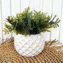 Ver imagem 2 de Vaso Cachepot Branco em Alto Relevo 3d Decoração Casa