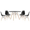 Ver imagem 1 de Conjunto Mesa Eames Preta 110cm e 4 Cadeiras Eames Pp Preta