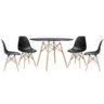 Conjunto Mesa Eames Preta 110cm e 4 Cadeiras Eames Pp Preta - 1
