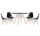Ver imagem 1 de Conjunto Mesa Eames Preta 110cm e 4 Cadeiras Eames Pp Preta