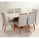 Ver imagem 1 de Mesa de jantar + 6 cadeiras Paris tampo 160 cm Castanho