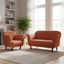 Ver imagem 1 de Kit Namoradeira + 1 Poltrona Decorativa Dália Veludo Terracota