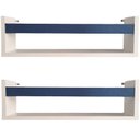 Ver imagem 1 de Kit 2 Prateleira para Livros 70cm Branco Trava Azul
