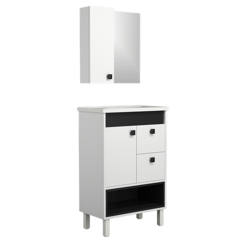 Conjunto Gabinete de Banheiro Istambul 60cm