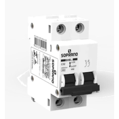 Disjuntor Bipolar 2p 25a Curva C 3ka Shb2gii25a Soprano