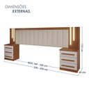 Ver imagem 3 de Cabeceira Casal Extensível Estofada com LED Luminous Yescasa
