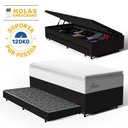 Ver imagem 2 de Cama Box Baú com Colchão de Molas Ensacadas Pillow Top Flora + Auxiliar Unique Solteiro 88cm