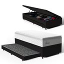 Ver imagem 1 de Cama Box Baú com Colchão de Molas Ensacadas Pillow Top Flora + Auxiliar Unique Solteiro 88cm